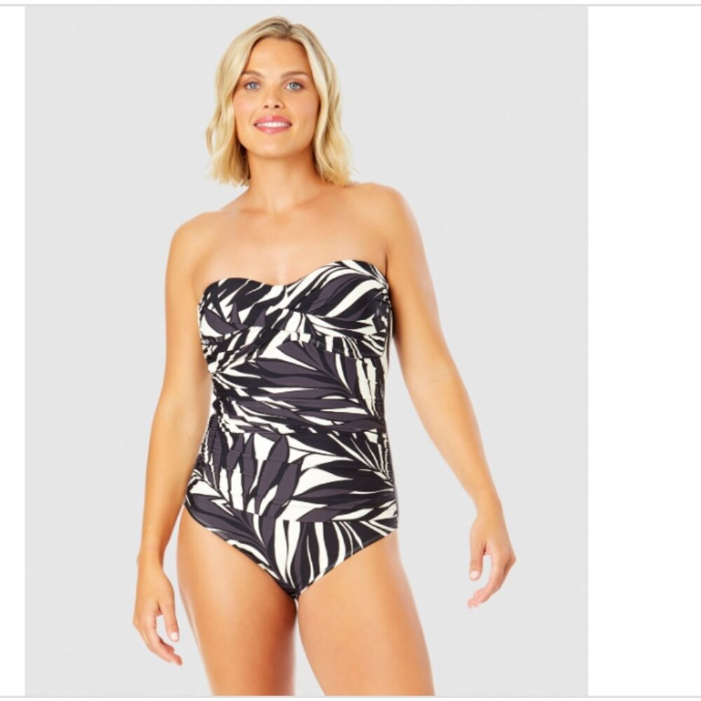 Anne Cole Women Printed Twist-Front One-Piece Swimsuit (NO STRAPS) Size 14 10051